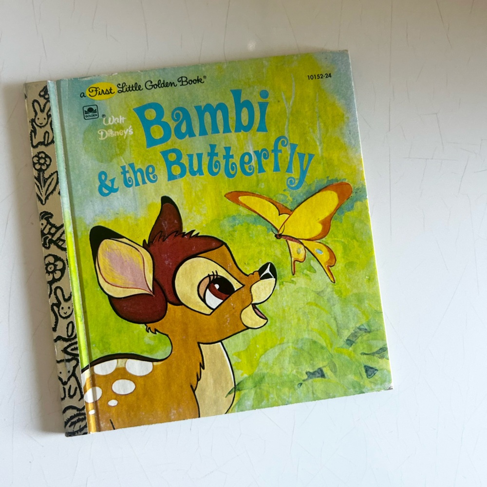 Vintage 1982 Disney Bambi and The Butterfly Book Mini A First Little Golden Book